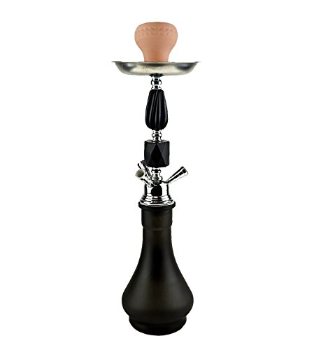 BAYLI – Shisha, Hookah, Orientalische Wasserpfeife mit 3 Schläuchen inklusive Zange, Tonkopf Shisha Höhe- ca. 47cm Nargile Hookah mit Tonkopf und Zange + Alufolie + 10 x Mundstück FN-4 - 2