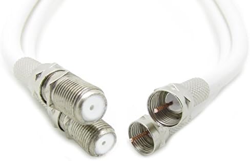3M Metre Twin Satellite Sky HD+ Extension Cable Lead Coupler White Shotgun RG6 Everything Pre-Fitted