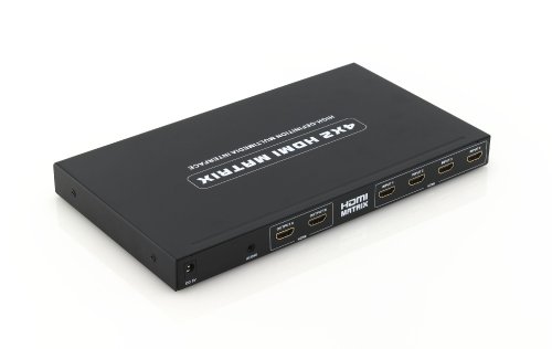 deleyCON HDMI Matrix 4×2 – 3D Ready / 1080p / Verteiler Switch Splitter 4 Port – Metallgehäuse - 5