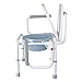 Produktbild GJ-Chair Klappbarer Leichter Toilettenstuhl, Tragbarer Toilettensitz Einstellbarer Bad- und Duschstuhl Robust, einfach, Badezimmerunterstützung für ältere Senioren, Behinderte, Behinderte