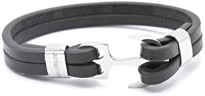 Redskins Jewelry Brown Leather Men's Bracelet Redskins – navy anchor
