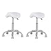 Produktbild Drehhocker, Werkbank, Arbeitsstuhl, Sattelhocker Drehender Aufzug Tätowieren Schönheit Salon Spa Labor Klinik Flaschenzughocker 49-64 cm 2 Farben (Farbe : White×2)