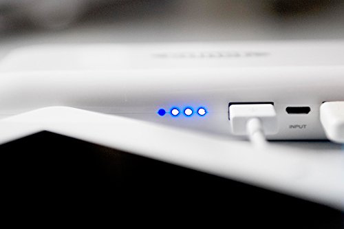 ednet 31883 Power Bank mit LED-Taschenlampe, Kapazität: 10.000 mAh, 2x USB Port (2,1A +1A) + Micro USB, kompakte Größe, weiß - 4