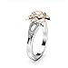 Produktbild WGY Sportwaren Blume Engagement Zirkon Rose Gold Verlobungsring Für Weibliche Mode Strass Hochzeit Ringe Für Frauen Schmuck, A