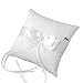 Produktbild 1x Ringkissen Hochzeit EinsSein® Twinbow creme Traukissen Ringe Eheringe flower girl basket Herzen Schmuck Pillow Schleife Tüll Füllung