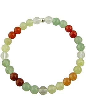 Sunsara Traumsteinshop Edelstein Sternzeichen Armband - Krebs - mit 925er Silber Perle, Heilsteinarmband, Stretcharmband...