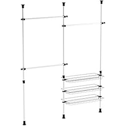 SoBuy® FRG34 Télescope Garde-Robe Système Herkule, Portant de vêtement largeur (160-195cm)x hauteur (103-278cm)