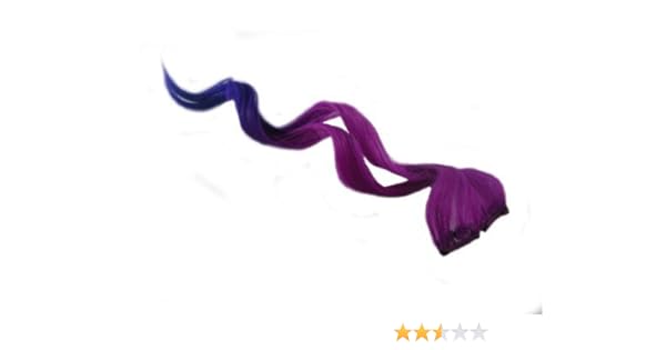 Clip In Hair Extensions 12 Curly Pink Blue Transitional Emo Punk