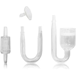 UEETEK Conjunto de 4pcs acuario tanque de peces CO2 difusor de dióxido de carbono Reactor con válvula de retención / U-Shape Glass Pipe / lechón