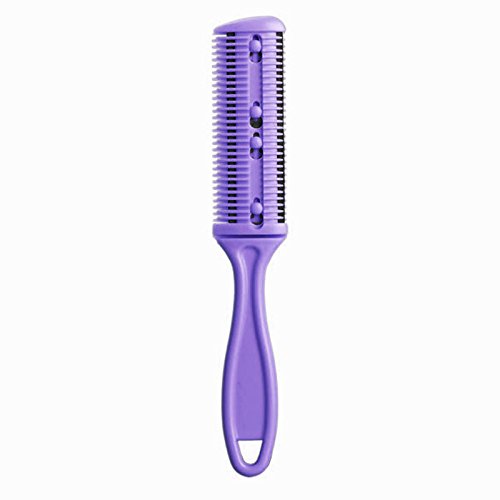 Yosoo Professional Trimmer Razor DIY Hair Comb Dual Side Cutting Scissors Slim Haircuts Cutting Tool Purple