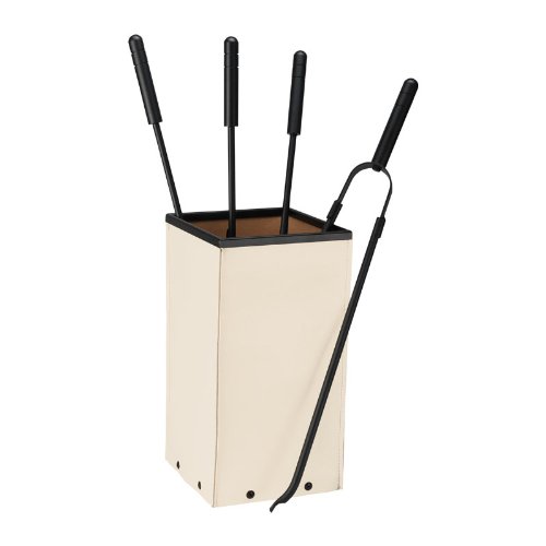 Preisvergleich Produktbild Schössmetall Fox Kamingarnitur Leder, creme, 04220050