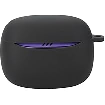 Custodia Per JBL Tune Buds 2 - Cover In Silicone Morbido Con Moschettone, Nero - Foto 2