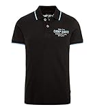 gerade geschnitten Camp David Herren Poloshirt mit Trikotkragen und kleinem Artwork