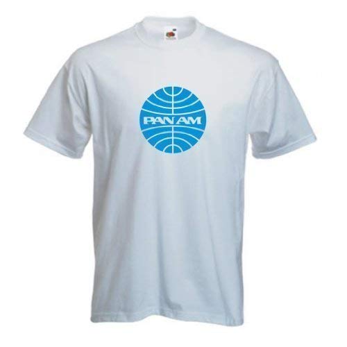 PAN AM Clásico Americano PANAM Aerolínea Camiseta - Blanco, X-Large