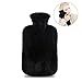 Produktbild Wärmflasche, otumixx Wärmflaschen 2 Liter mit Super Weichem Plüsch-Bezug Geprüft und Frei Von Schadstoffen Sicher und Warm Hot Water Bottle Länger für Abende für Bauch Rücken und Nacken - Schwarz