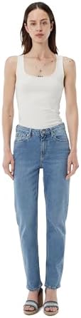 Tommy Hilfiger Donna Jeans Classic Straight Uma Vita Media, Blu (Uma), 24W/30L