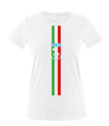 Luckja EM 2016 Trikot Italien Fanshirt EM04 Damen Rundhals T-Shirt