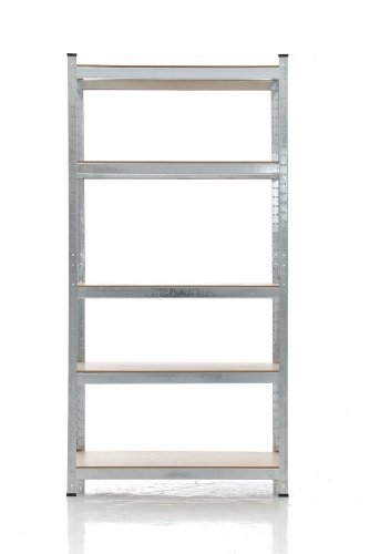 CLP Schwerlastregal, Metall, verzinkt, Tragkraft 875 kg, 5 Böden, Lagerregal Farbe + HÖHE wählbar silber, 180 x 90 x 40 cm - 4