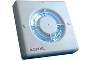 Manrose XF100LV 100MM 4” Wall Celing Extractor Bathroom Fan 12 Volt SELV (XF100LV 12v No Don't Need It Fixed Grille White)