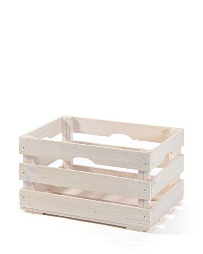 myGardenlust Holzkiste - Vintage Kiste - Weinkiste aus Holz- Obstkiste Groß zur Dekoration und Aufbewahrung - Dekokiste für Indoor - Apfelkiste als Tisch oder Regal weiß