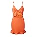 Produktbild WXANYBZ Damen Sommerkleider Kurzarm Sexy Holter Minikleid der Frauen beiläufiger Normallack-Büstenhalter-Partei-Abendkleid,Orange,XL