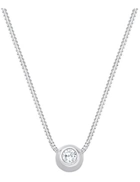 Elli Damen Kette mit Anhänger 925 Sterling Silber Zirkonia Kristall
