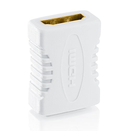 CSL – HDMI auf HDMI Kupplung HQ – Buchse auf Buchse / Adapter / Verlängerung | High Speed | vergoldete Kontakte | 1080p Full HD | weiß - 3