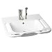 Produktbild KIBOMED GTM 600 Senioren-Waschbecken weiß mit seitlichen & frontalen Haltegriffen, Waschtisch mit Armatur und eingebrachter Handbrause, Rollstuhl unterfahrbar, 600x600mm GTM600-MoMix733006 CA-2