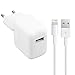 Produktbild UrbanX 12W USB Ladegerät Power Adapter (Netzteil) und USB Kabel mit austauschbaren UK und US Stecker Adaptern Reisefertig - Kompatibel mit iPad Pro Mini Air iPhone XS Max XR - Weiß (mit 1 Meter Kabel)