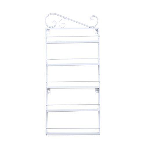 Nagellack Display, Tenine Nagellack Aufbewahrung, an der Wand befestigtes Öl-wesentlicher / Nagellack Zahnstange, 5 Reihen Nagellack Regal Anzeigen Halter (Weiß) - 5