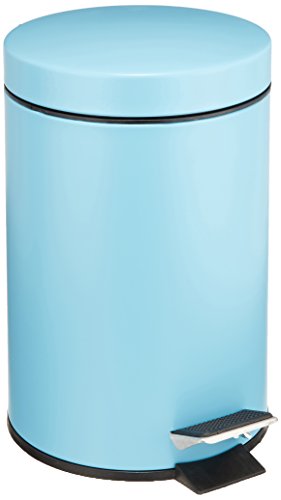 WENKO 19579100 Kosmetik Treteimer Hellblau, Fassungsvermögen 3 L, Metall, 17 x 25 x 17 cm, Blau