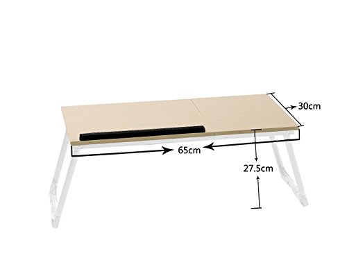 GreenForest Laptop Tisch Computertisch Schreibtisch 65.0CM*30.0CM*29.0CM Weiß+Beige - 2