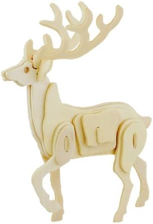 JP226 3D Assembly Wooden Animal Puzzle for Children and Adults (Deer)