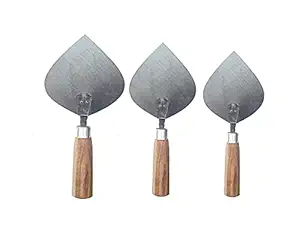 Hind Tools Set of 3 Karni/Kanni (Small, Medium, Large) | Karni Tools for Plaster | Trowel Set for Cement Works | Mason Tools