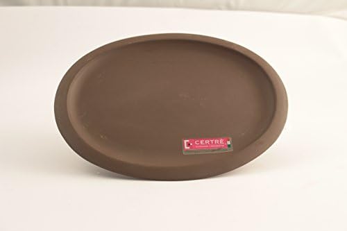 Saucer Oval Stoneware Ceramic Art.S6000- cm.33 x 25 x 2h.- Colour Stoneware Brown – certre
