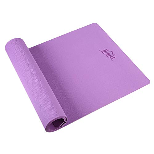 HiHiLL Colchoneta de Yoga, Alfombra de Yoga, TPE, 71 cm x 183 cm x 6 mm, Esterilla Fitness de Ejercicio con Bolsa. Plegable y Fácil de Transportar.