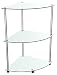 Produktbild RICOO Badregal Eckregal Modular WM501-W Beistelltisch Design Modern Ecktisch Couchtisch Wohnzimmertisch Kaffeetisch Sofatisch Standregal Bücherregal/Glas Weiß Nicht Transparent Durchsichtig