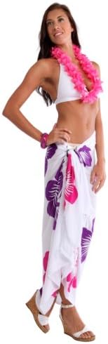 1 World SarongsWomens Hawaiian Swimsuit Cover-Up Sarong in Your Choice of Color