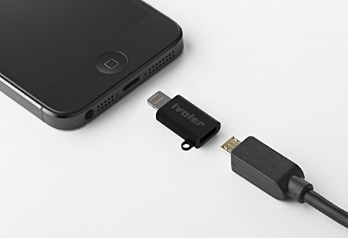 iVoler Lightning auf Micro USB Adapter mit Schlüsselring, [3 Stück] Micro USB auf 8 Pin Lightning Konverter Stecker, Laden und Synchronisieren für iPhone 7/ 7 Plus/ 6/ 6s/ 6 Plus /5 5s 5c, iPad Pro/ iPad Air/ iPad mini und andere Geräte des Ios – Schwarz - 9