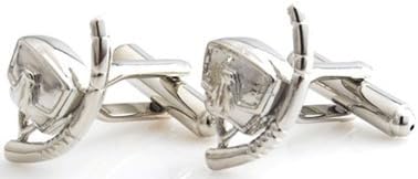A Pair of Silver Diver Mask and Snorkel Cufflinks in a FREE Luxury Star Cufflinks Presentation Box. Novelty Sport Theme Jewellery