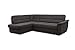 Produktbild Cavadore Ecksofa Makau / Federkern-Couch mit Ottomane / Polster-Ecke mit Bettfunktion und Bettkasten / 252 x 88 x 181 cm (BxHxT) / Mikrofaser in Lederoptik dunkelgrau