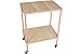 Produktbild ANNA & CLARAS Rolltisch Rosa mit 2 Holz Böden 65x50x35cm Metallgestell eck