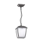 Colgante para terraza y jardín fabricado en aluminio y difusor de policarbonato translucido. La fuente de iluminación es 1 x E27 11W no incluida.