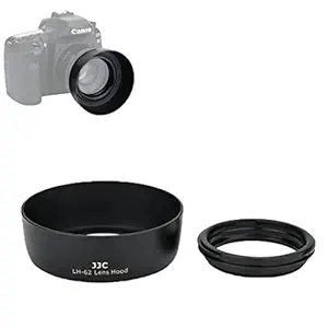JJC Camera Lens Hood Shade Fits for Canon EF 50mm f/1.8 II Replaces Canon ES-62 Hood Reverse Attaching ABS -Black