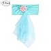 Produktbild LUOEM 5 stücke Organza Stuhl Schärpen Bogen Schärpe für Hochzeit Geburtstag Bankett Veranstaltungen Lieferungen (Tiffany Blau)