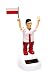 Produktbild 2 x Solar Wackelfigur Solarfigur Figur Fußball Fan EM WM Polen Polska Trikot Nr. 9