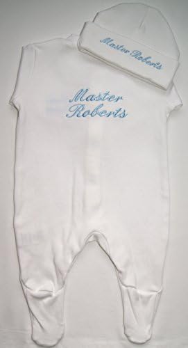 Baby’s Personalised Birth keepsake set Hat and Baby grow (0-3 Months)
