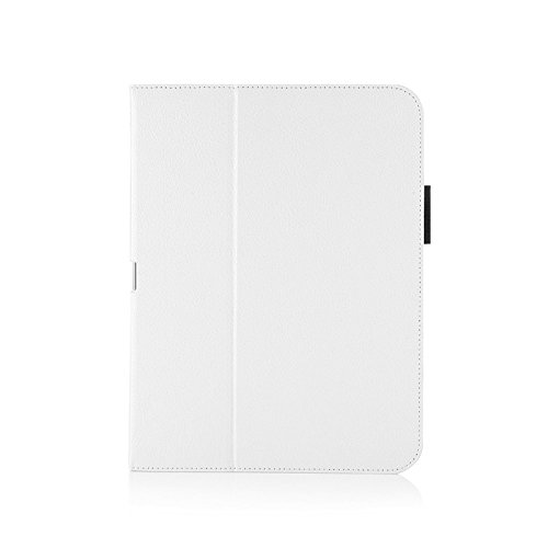 eFabrik Cover für Samsung Galaxy Tab 4 10.1 Zoll Case in Premium Qualität Bookstyle Hülle, Sleep / Wake UP Funktion mit Handschlaufe aus edlem Kunstleder, weiß - 6
