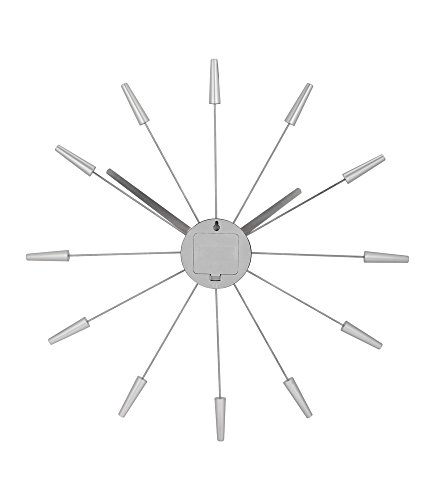 NeXtime 2610zi Wall Clock Plug Inn, Holz, silber, 60 x 60 x 4.2 cm - 2