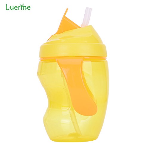 luerme 260 ml Babys Kids Kinder kein überschwappen Stroh Flasche Schnabeltasse Füttern Trinkbecher mit Griffen - 4